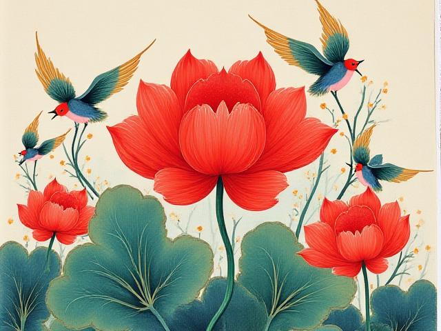 참가자 작품: 민화 속 꽃