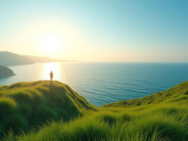 제주 오름과 푸른 바다가 보이는 명상 여행